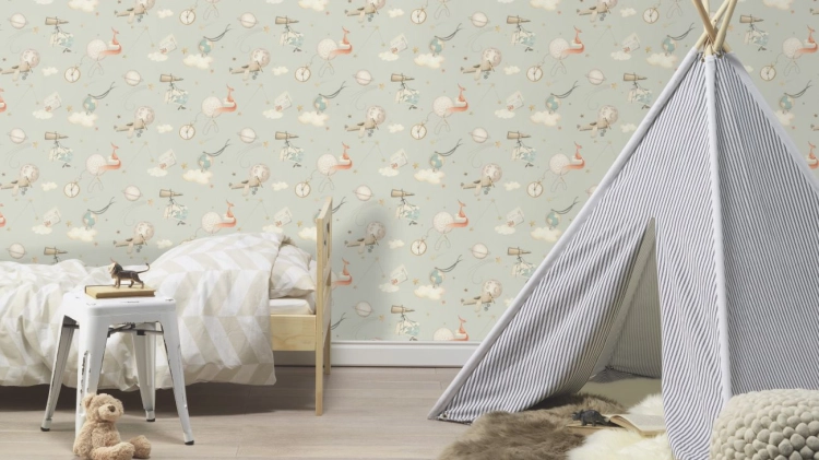 Tapeta flizelinowa 302226 Rasch Kids World II Mały książę lisek planety