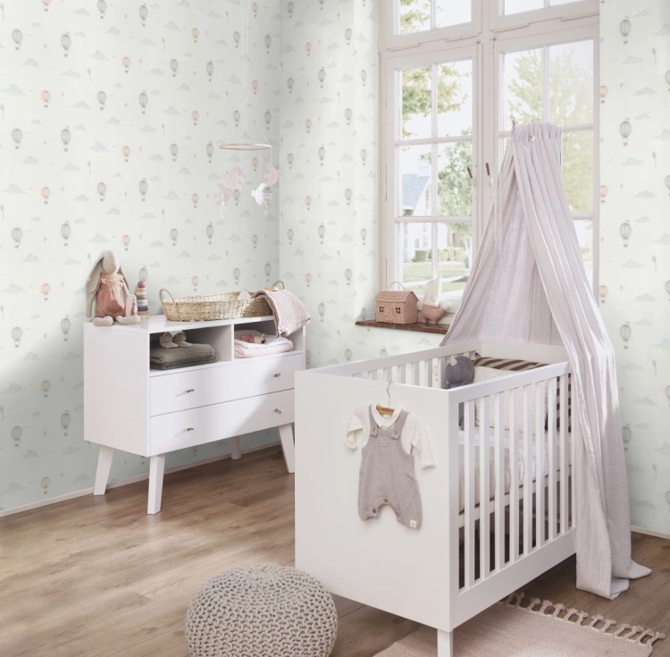 Tapeta flizelinowa 302622 Rasch Kids World II niebieskie baloniki