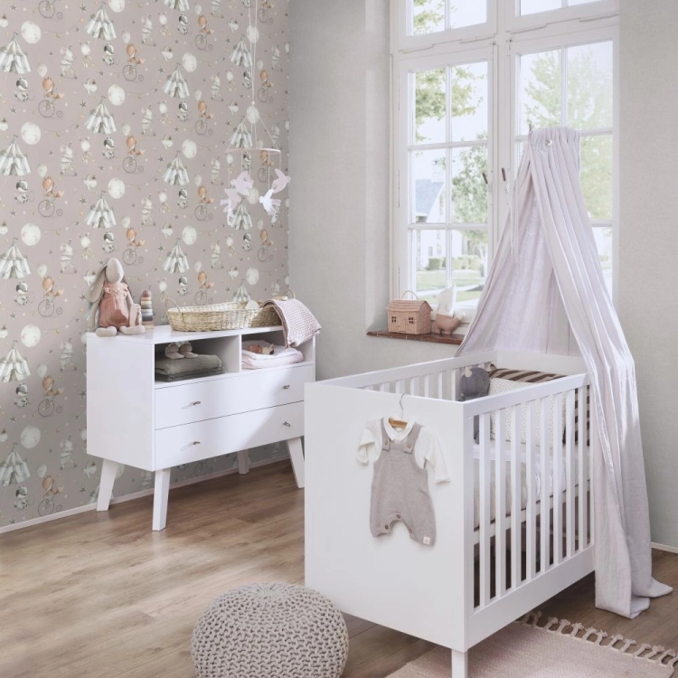 Tapeta flizelinowa 252859 Rasch Kids World II jednokolorowa szary