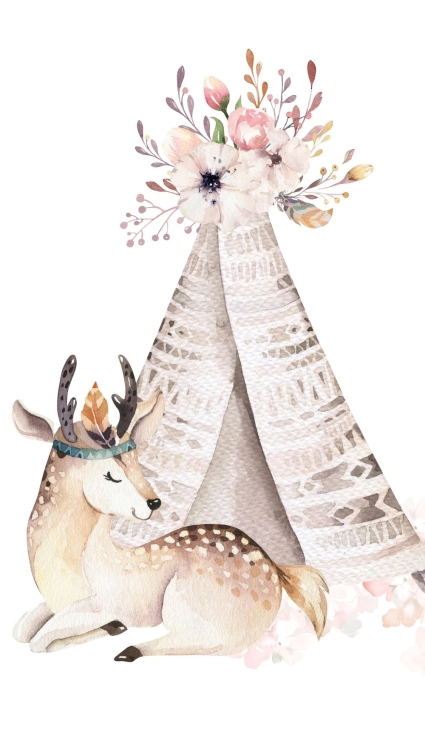 Fototapeta flizelinowa sarna tipi namiot 367904 Rasch Kids World II