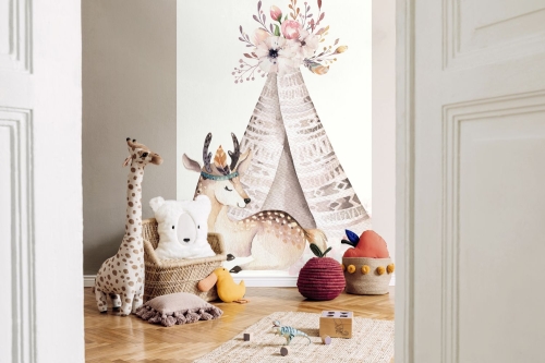 Fototapeta flizelinowa sarna tipi namiot 367904 Rasch Kids World II