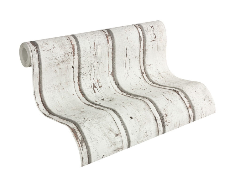 Tapeta 95370-1 AS Wood'n Stone brzoza, boazeria, Tapeta  AS 95370-1, 3D tapeta na flizelinie w deski, stare deski, bielone deski, boazeria, panele,