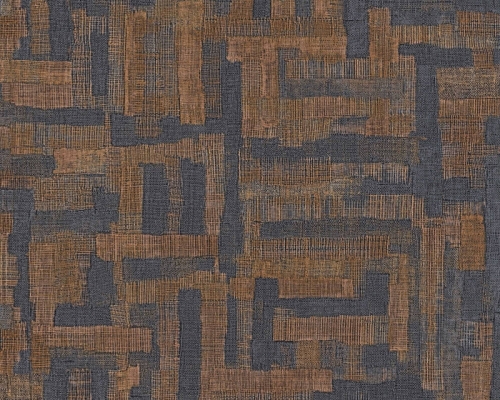 Tapeta abstrakcyjna geometryczna na flizelinie 78204-3 AS Creation granatowo brązowa