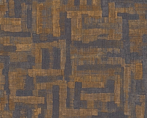 Tapeta abstrakcyjna geometryczna na flizelinie 78204-4 AS Creation brązowo granatowa