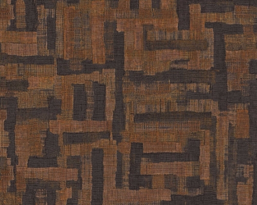 Tapeta abstrakcyjna geometryczna na flizelinie 78204-6 AS Creation czarno brązowa