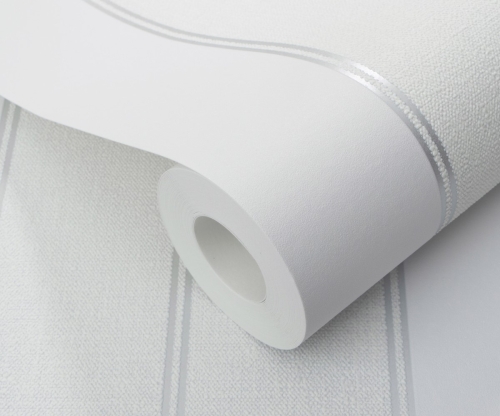 Tapeta biało srebrne pasy na flizelinie 10620-10 Erismann Modern Balance