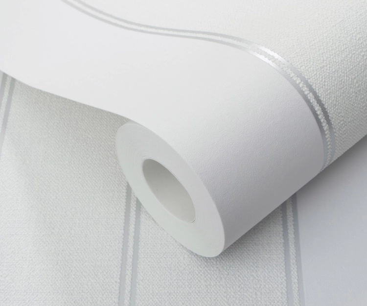 Tapeta biało srebrne pasy na flizelinie 10620-10 Erismann Modern Balance