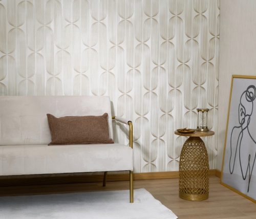 Tapeta złoty wzór geometryczny na flizelinie 10611-14 Erismann Elle Decoration 5