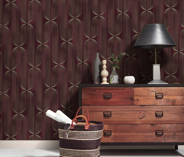 Tapeta złoty wzór geometryczny na flizelinie 10611-22 Erismann Elle Decoration 5