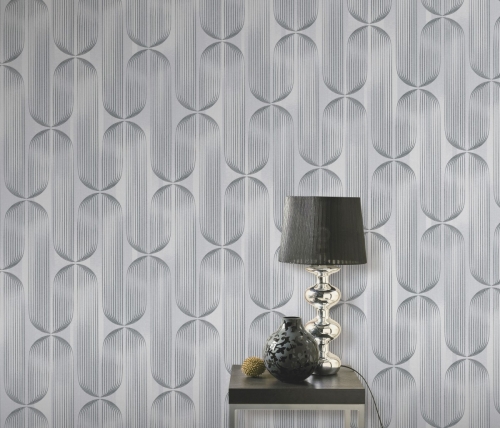 Tapeta srebrny wzór geometryczny na flizelinie 10611-24 Erismann Elle Decoration 5
