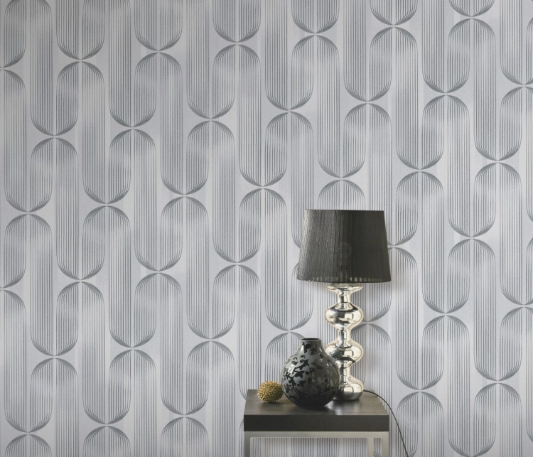 Tapeta srebrny wzór geometryczny na flizelinie 10611-24 Erismann Elle Decoration 5
