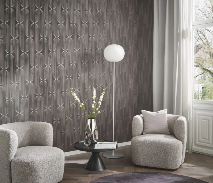 Tapeta brązowy wzór geometryczny na flizelinie 10611-37 Erismann Elle Decoration 5