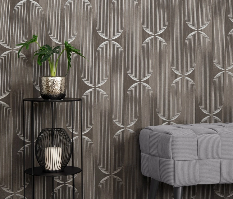 Tapeta brązowy wzór geometryczny na flizelinie 10611-37 Erismann Elle Decoration 5