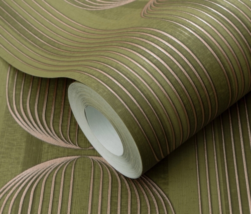 Tapeta zielony wzór geometryczny na flizelinie 10611-45 Erismann Elle Decoration 5