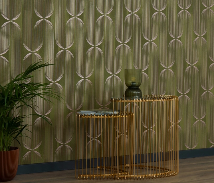 Tapeta zielony wzór geometryczny na flizelinie 10611-45 Erismann Elle Decoration 5