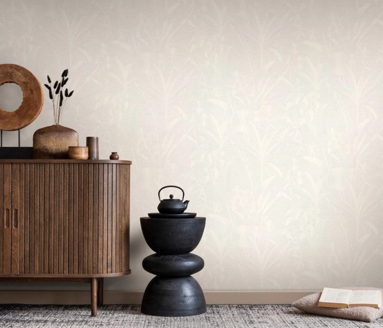 Tapeta kremowe kwiaty liście na flizelinie 10654-14 Erismann Elle Decoration 5