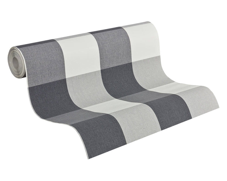 Tapeta 2063-67 AS Elegance 2, krata, duża krata, kratka czarno-biała