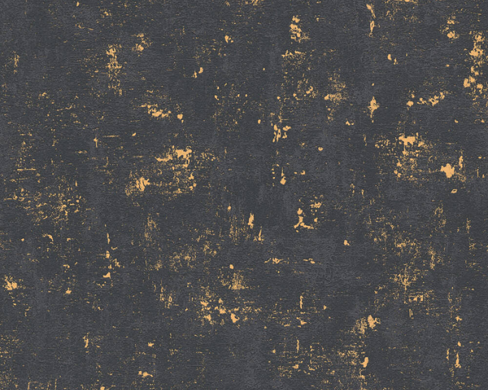tapeta AS 230782, tapeta tynk czarny, złoty