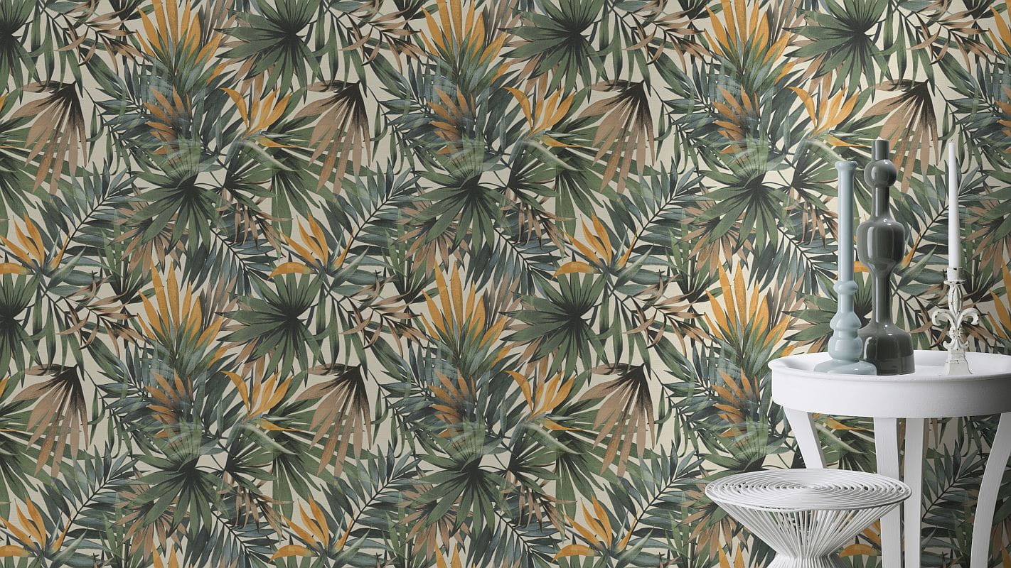 tapeta Rasch Freundin III 465211, tapeta w palmowe liście