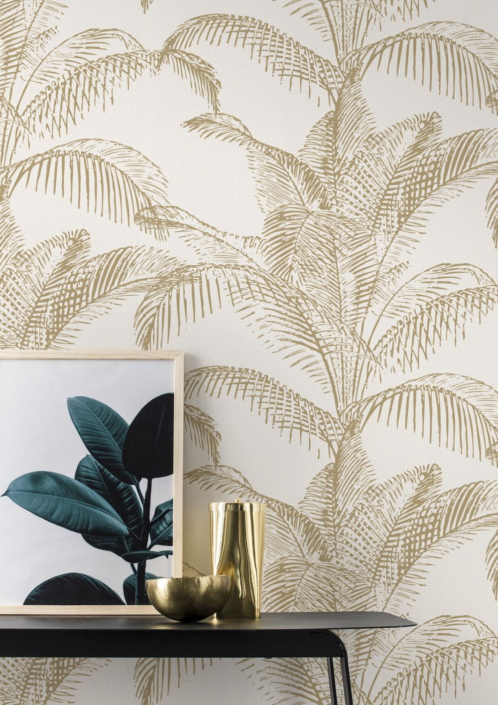 Tapeta ścienna Rasch 406818, Tapeta palowe liście
