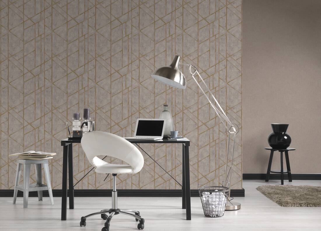 Tapeta ścienna AS Metropolitan Stories 36922-4, splot tkaninowy, brązowy len, toupe, beżowo-szary