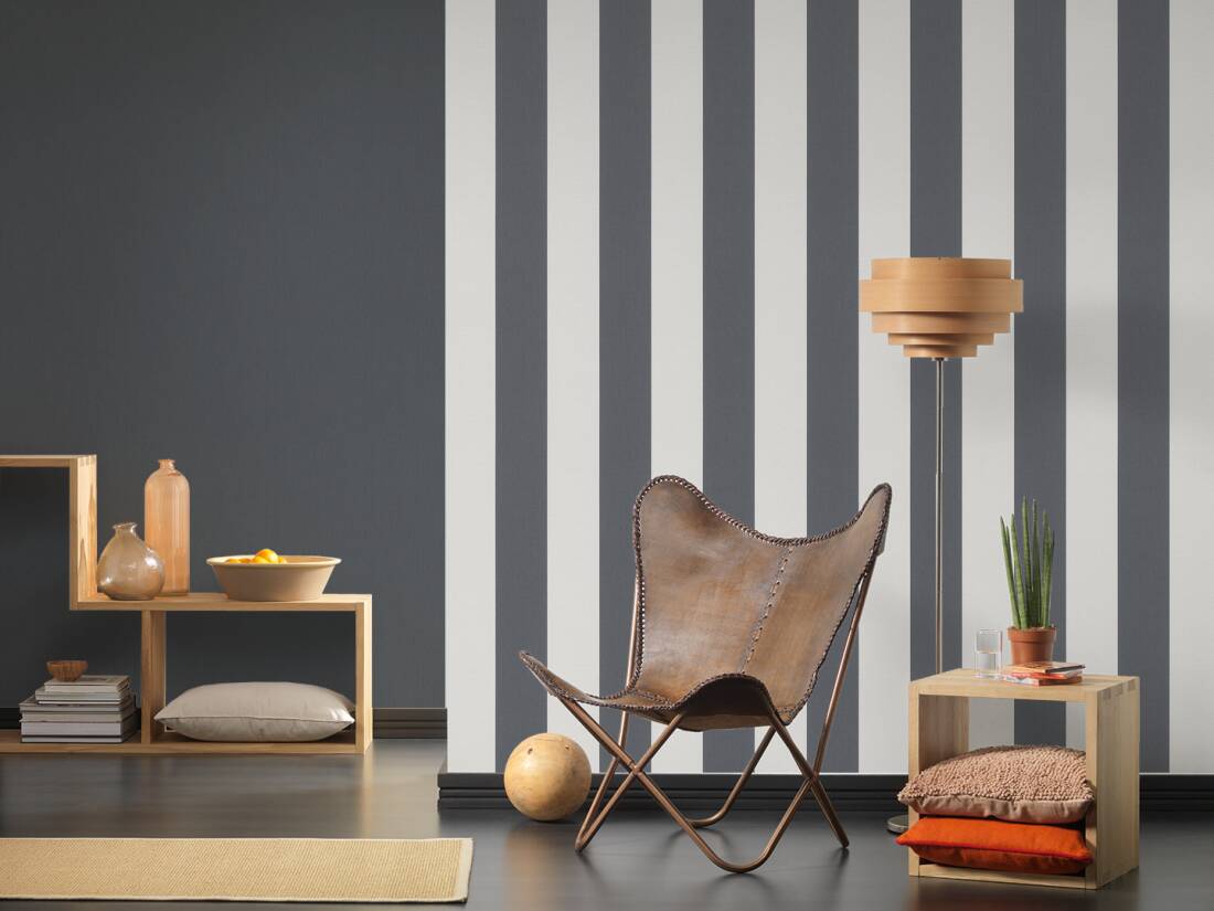 Tapeta 1790-50 AS Elegance 2, pasy, szerokie pasy, biało-czarne