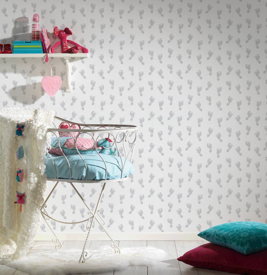 Tapeta AS Little Stars 35863-1 , tapeta dziecięca, tapeta w stópki, stopy dziecięce