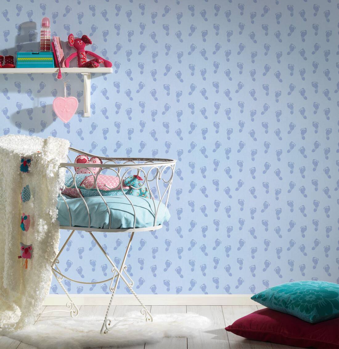 Tapeta AS Little Stars 35863-2 , tapeta dziecięca, tapeta w stópki, stopy dziecięce