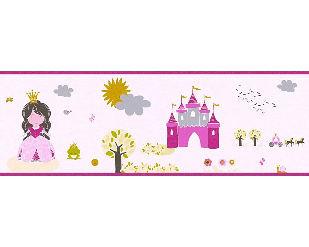 Pasek/Tapeta AS Little Stars 35853-1, tapeta dziecięca, tapeta w księżniczki, zamki, karety
