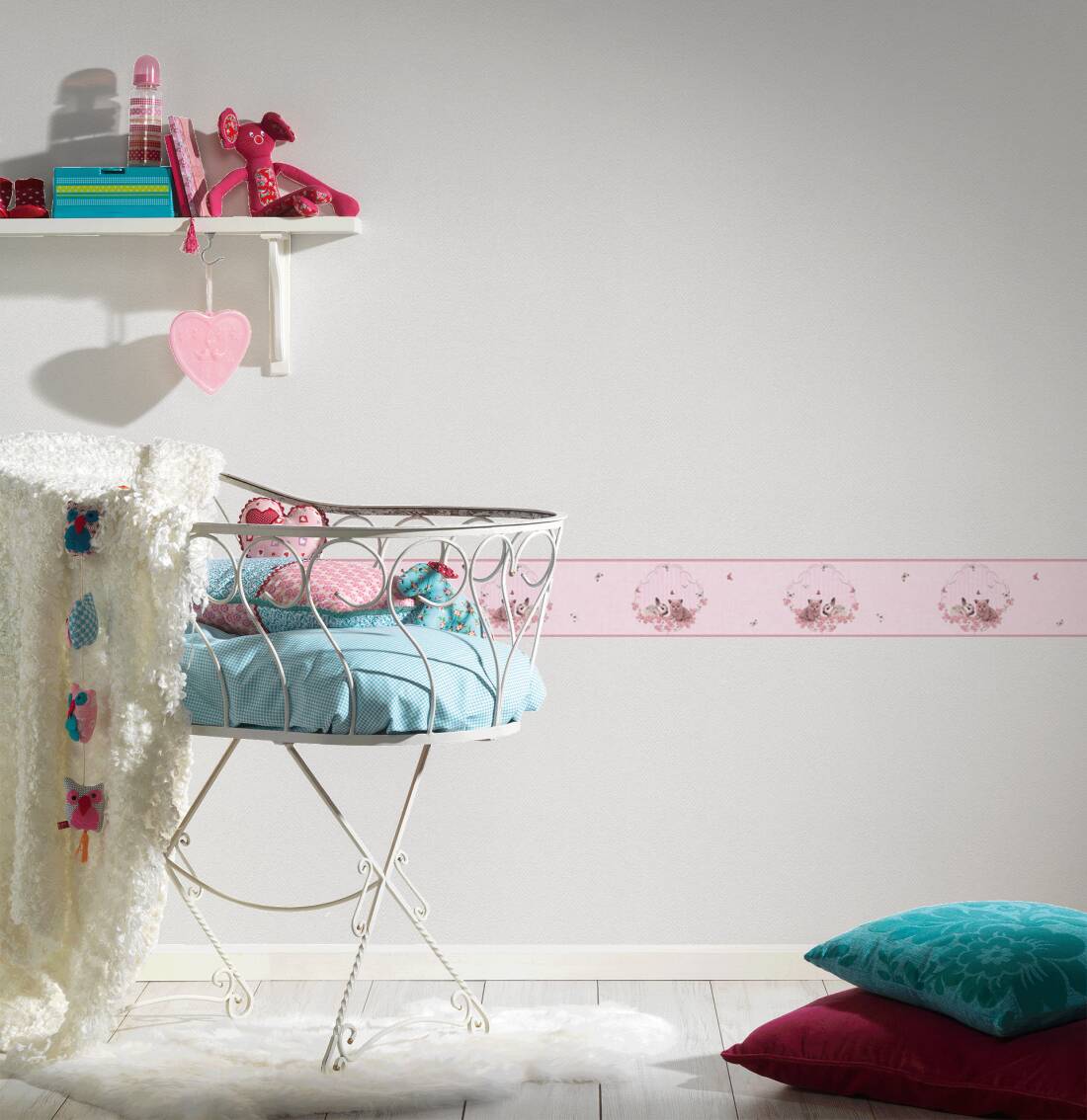 Pasek/Tapeta AS Little Stars 35567-1, tapeta w króliczki, kotki, motylki