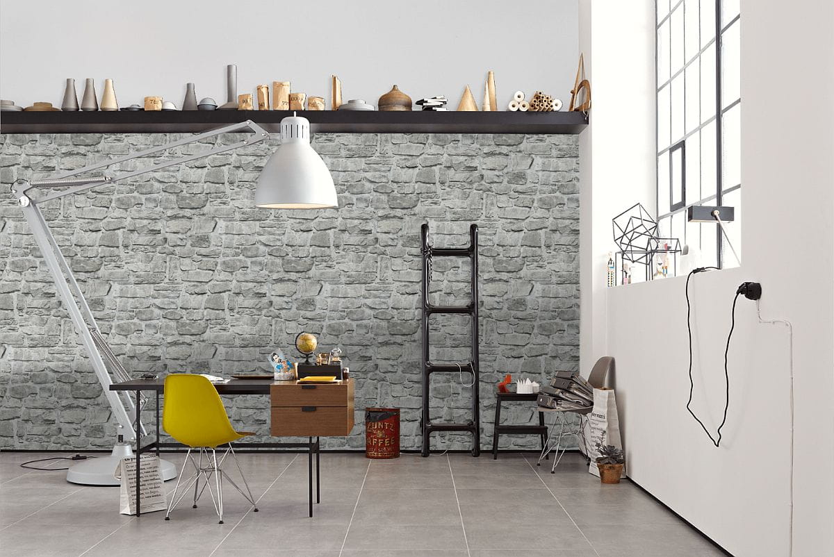 tapeta w kamień, mur kamienny, tapety na ścianę Elements AS Creation 36370-1, szary kolor