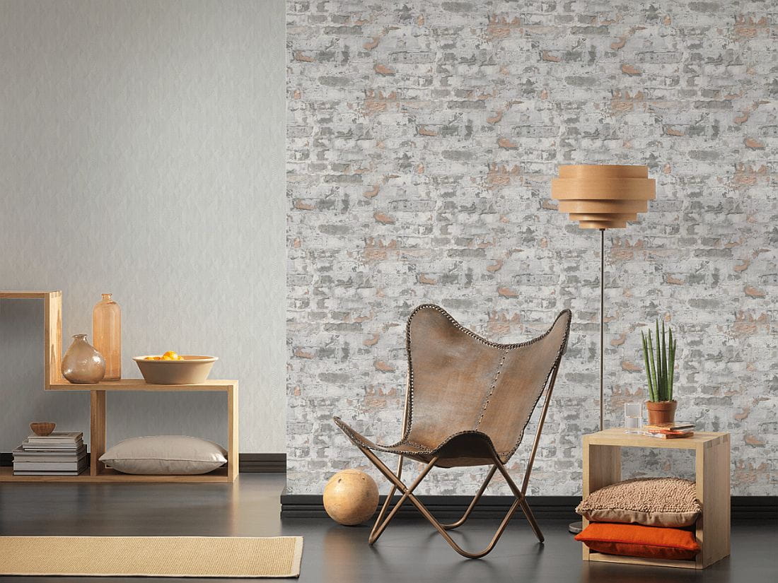 Tapeta w białą szarą cegłę AS Creation 36929-2, mur ceglany 3D, stary mur, stara cegła, do pokoju, kuchni, przedpokoju, styl industrialny, retro, loftowy