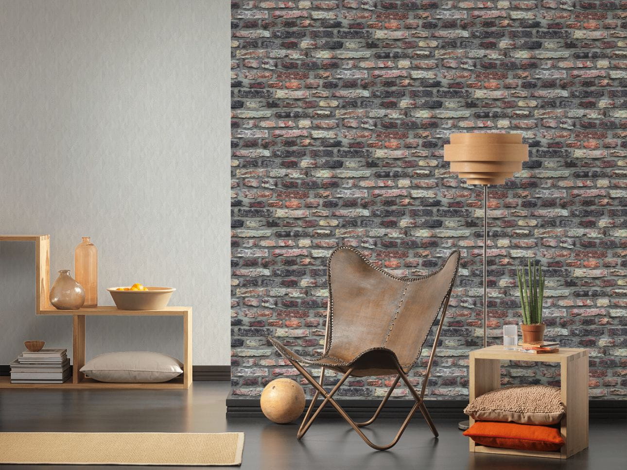Tapeta AS Il Decoro 36281-1, tapeta ścienna na flizelinie w starą paloną cegłę 3D, kolor czarny czerwony, styl loftowy, tapeta do pokoju, przedpokoju