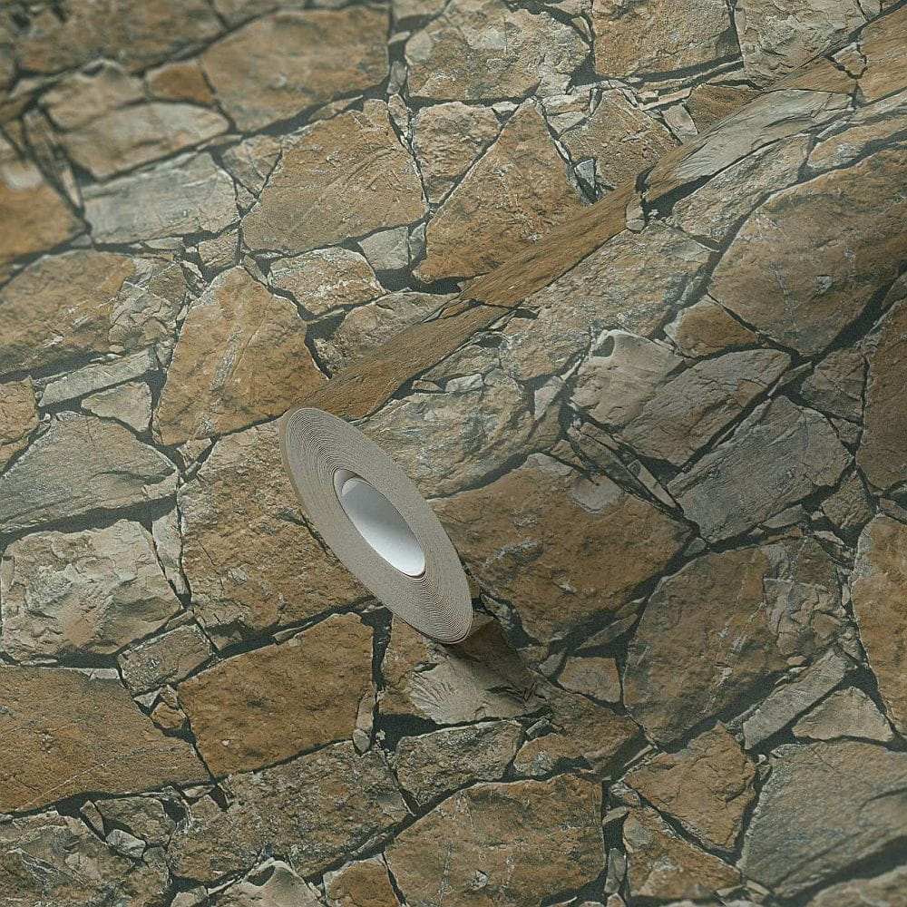 95863-1, tapeta AS Creation kamień 3D, łupek, piaskowiec beżowy, mur kamienny, do pokoju, salonu, przedpokoju, jadalni