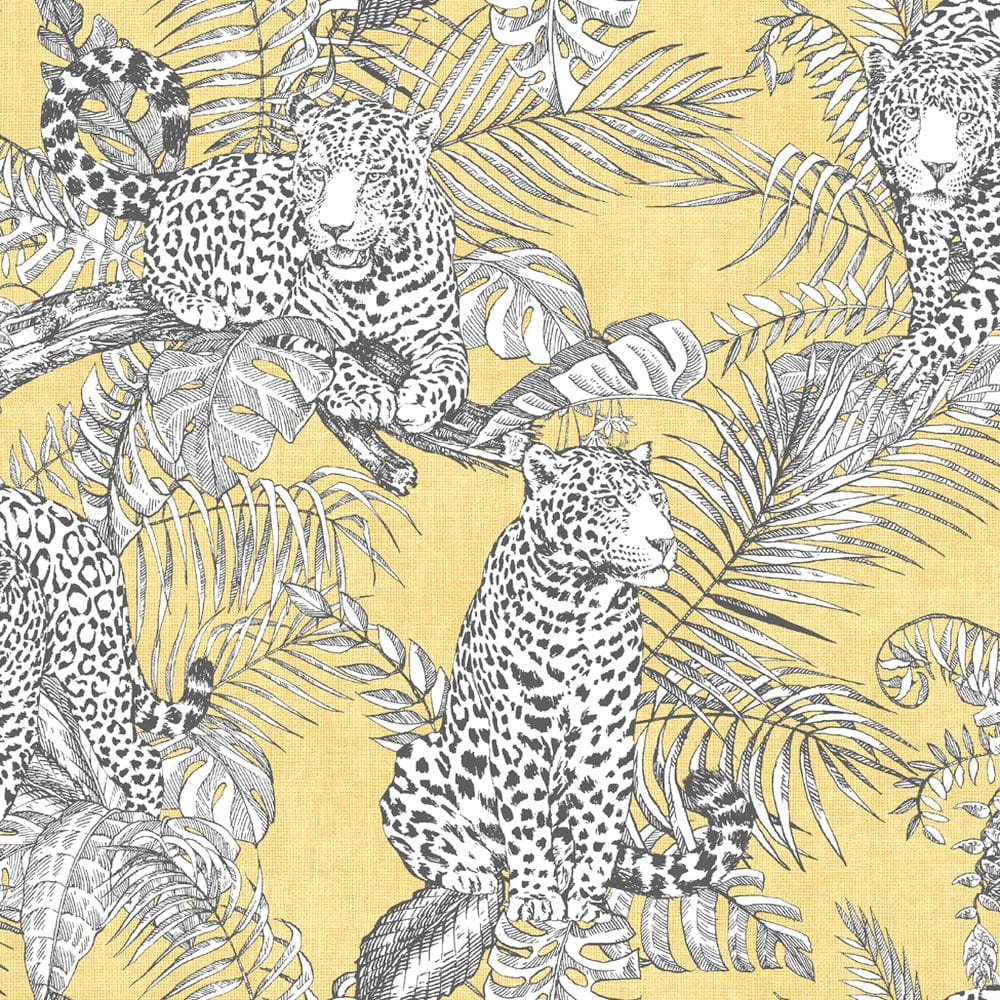 tapeta ścienna papierowa ugepa, Mamboa 173522, żółte gepardy, koty, ochra