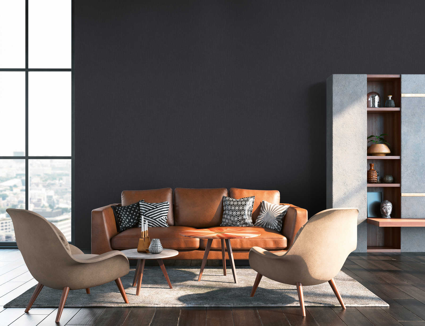 Tapeta Hechter 6 AS 37952-2 K, tapeta jednobarwna, imitacja tkaniny, tkanina