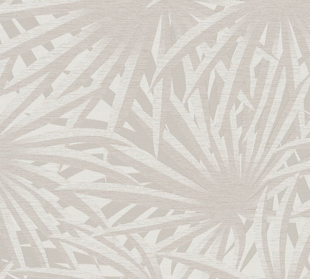 Tapeta ścienna w duże liście, palmy, AS Metropolitan Stories 37861-4, beżowy