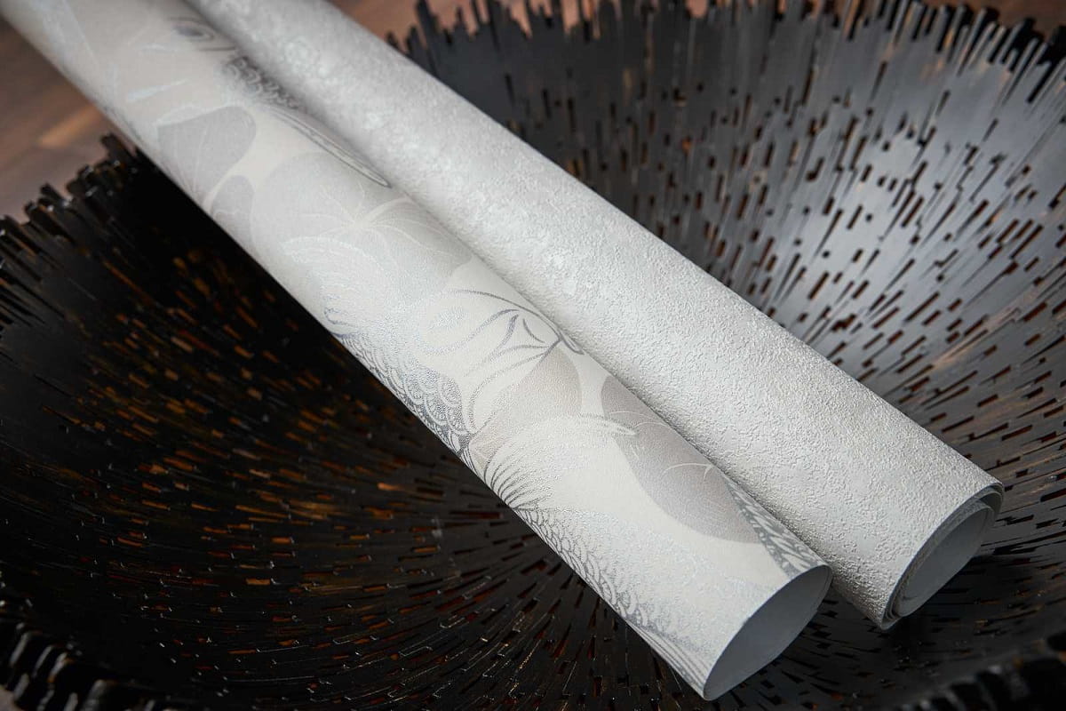 Tapeta ścienna w rybki koi, AS Metropolitan Stories 37859-6 beżowo-srebrny