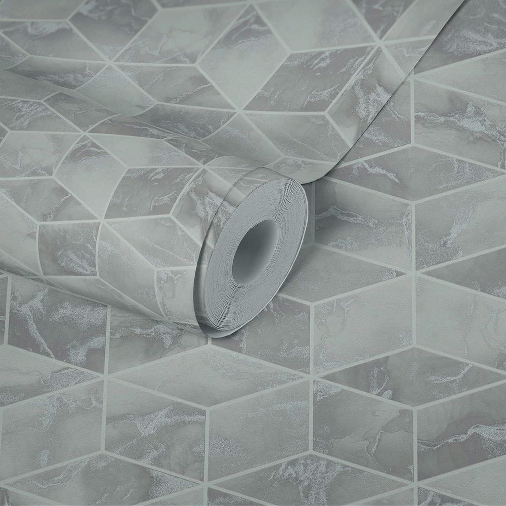 Tapeta ścienna w kafle, terakota, do łazienki AS Metropolitan Stories 37863-1 szaro-białe