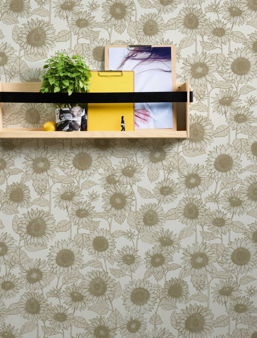 Tapeta New Life 37685-1 tapeta ścienna na flizelinie, do pokoju, kwiaty, decor, szałwiowo-złoty, kolor