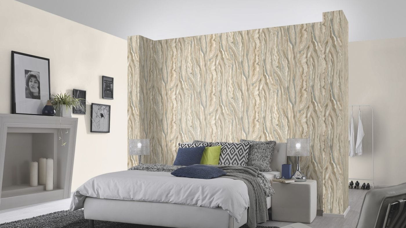 Tapeta Elle Erismann 10149-02 na flizelinie beżowy marmur, mitacja naturalnego marmuru