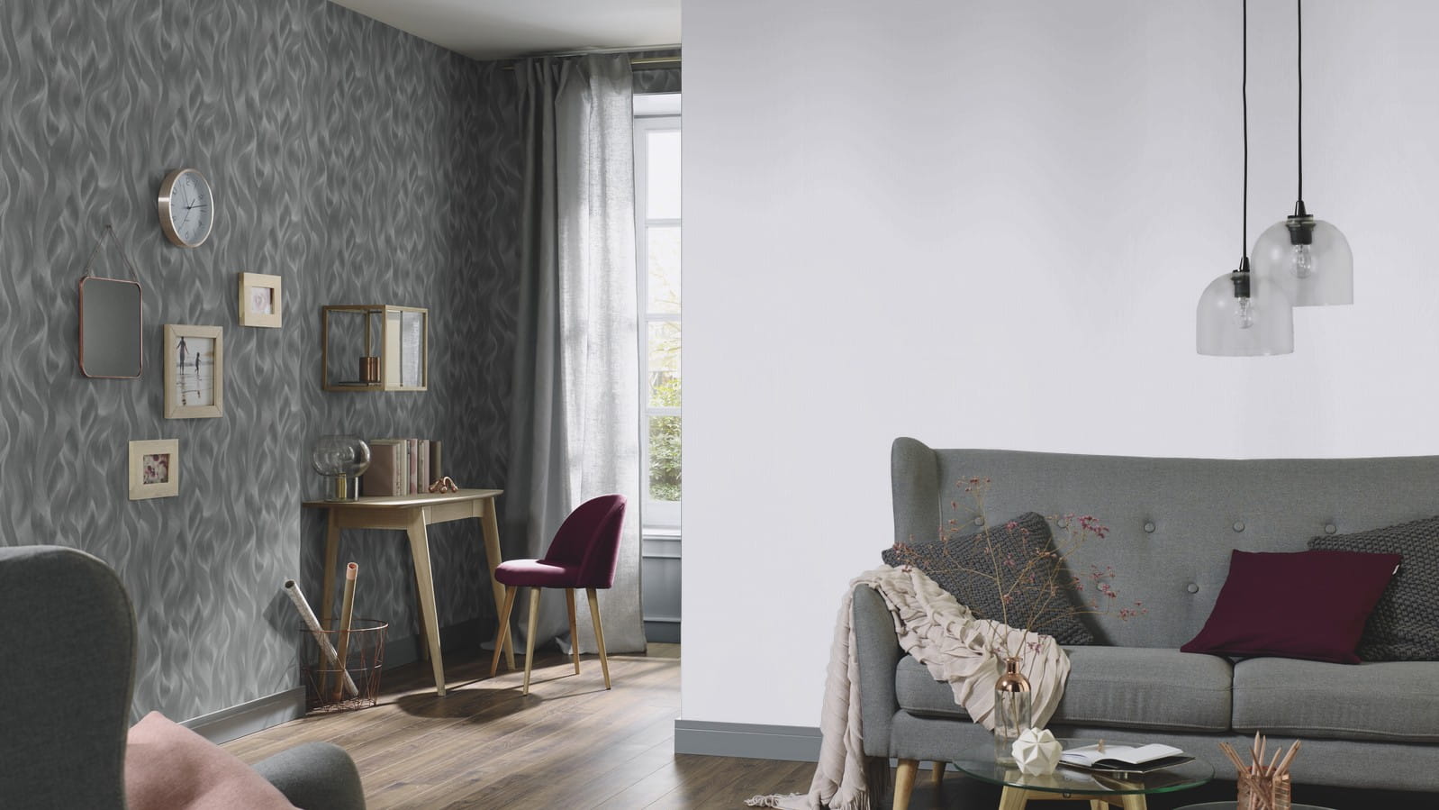 Tapeta Erismann Elle 10171-29 jednolita jednobarwna szara z brokatem