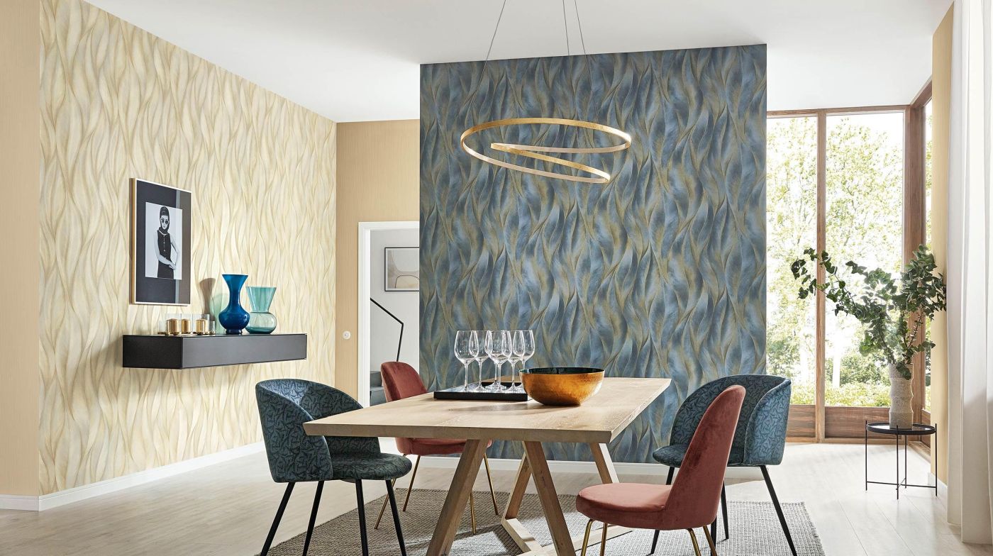 Tapeta Erismann Fashion for Walls 2 10148-44 , wzór botaniczny, liście z brokatem, wzór 3D