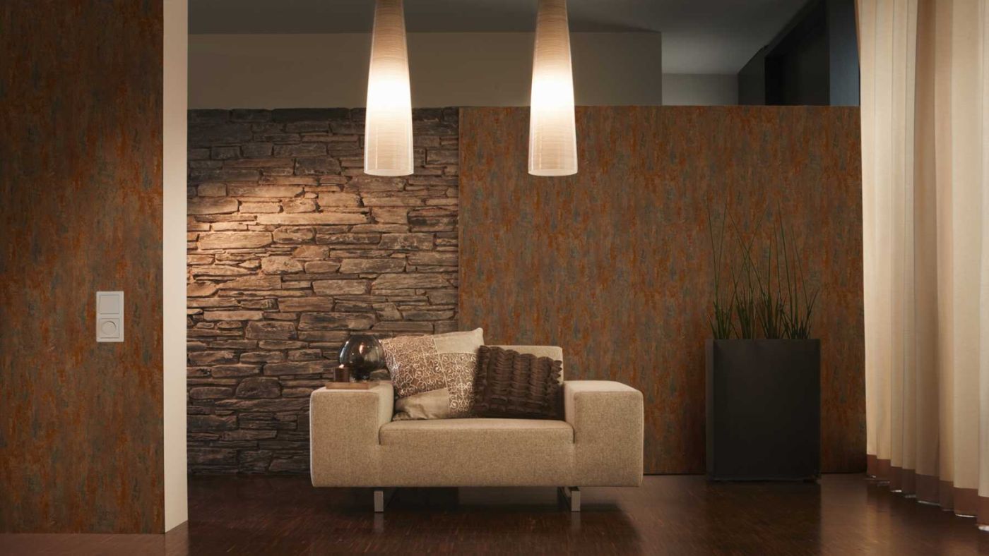 Tapeta ścienna winylowa na flizelinie AS Il Decoro 326511 miedziany tynk ozdobny