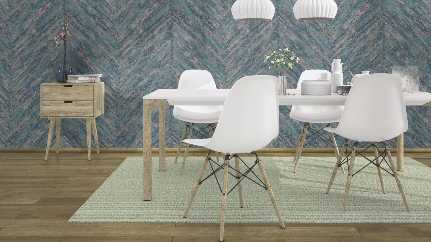 Tapeta Rasch Linares 617542 na flizelinie, tynk ozdobny, pionowe pasy, jodełka