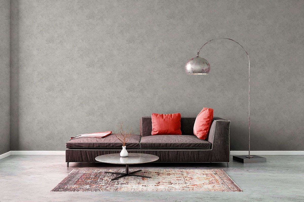 Tapeta ścienna na flizelinie tynk przecierany, beton szary 954064