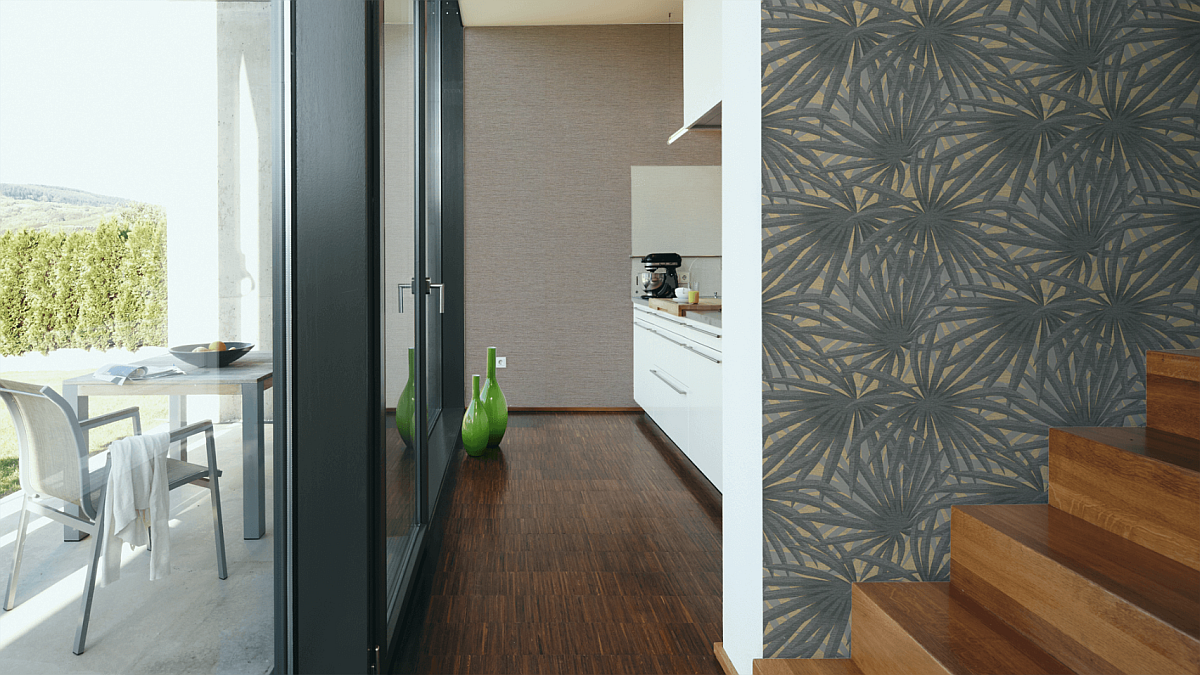 Tapeta AS Metropolitan Stories 37857-5, jednokolorowa, imitacja worka, lnianej tkaniny brązowo-złota