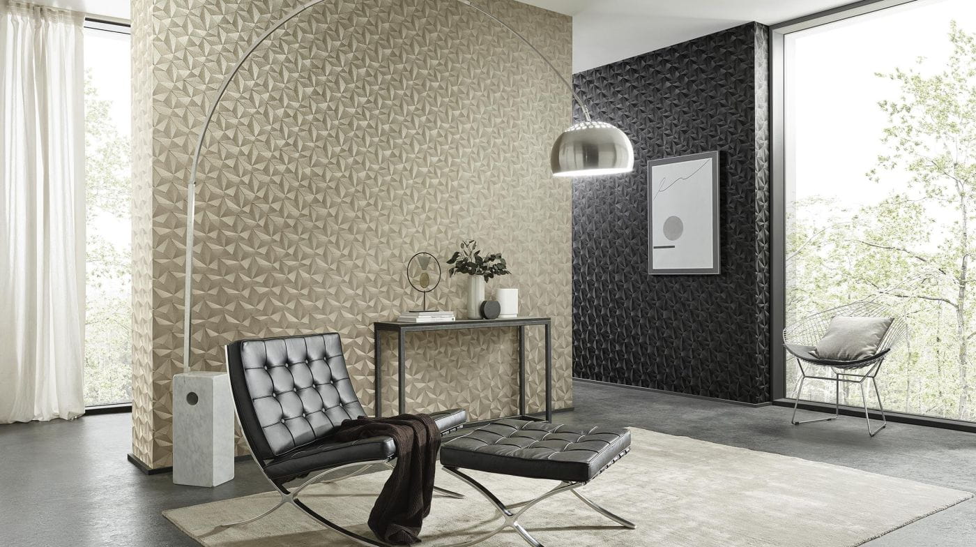 Tapeta Erismann 10106-15, wzór geometryczny, tapeta czarna, połyskująca