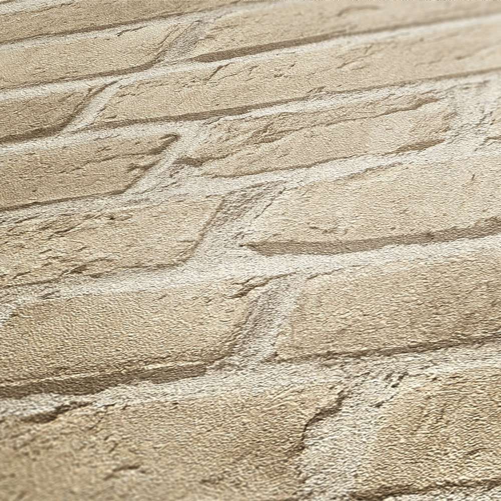 tapeta cegła 3D, mur beżowy, tapeta AS 35581-2