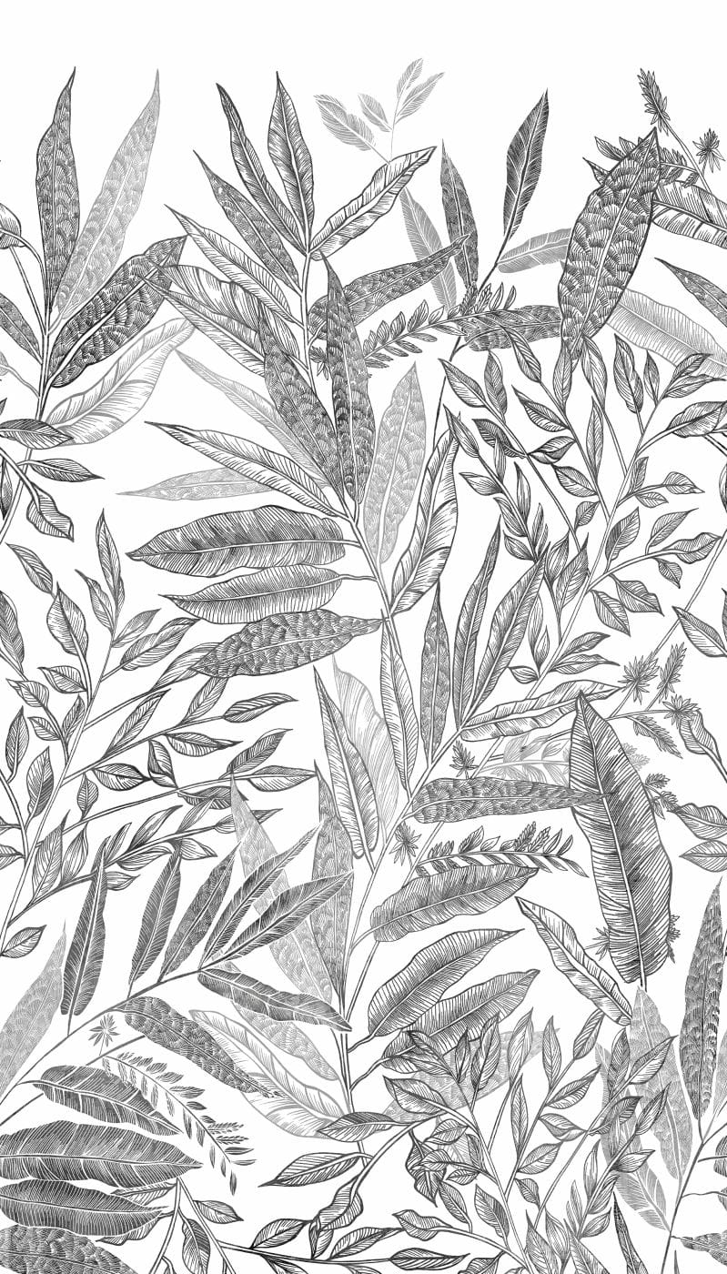One roll One motif JF6101 Tapeta ścienna Grandeco-MURAL, liście, rośliny, botanika